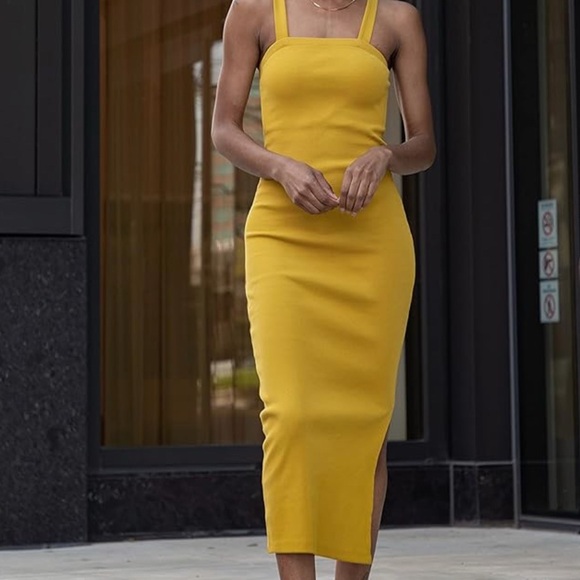 The Drop Women’s Citronelle Strappy Rib Midi Dress - Picture 5 of 5